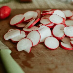 Taco Season Quiz Sliced radishes