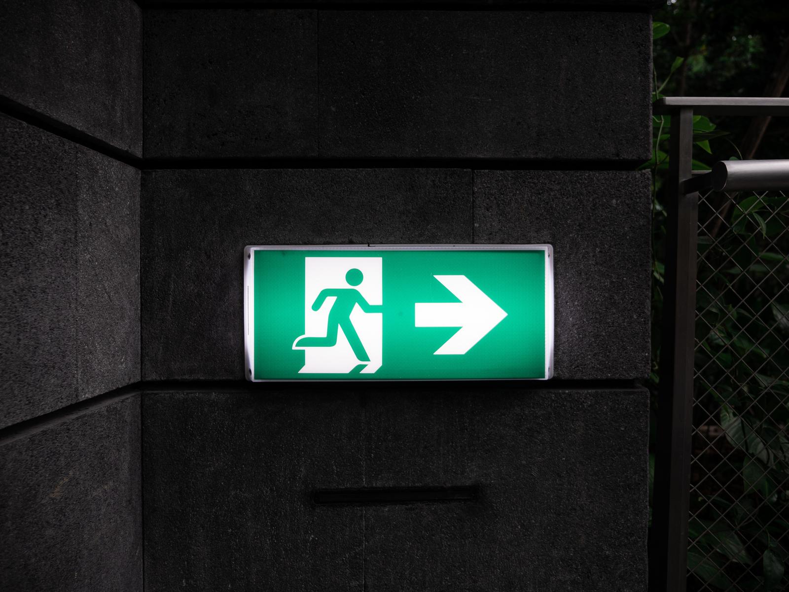 What's Green? General Knowledge Quiz Exit sign