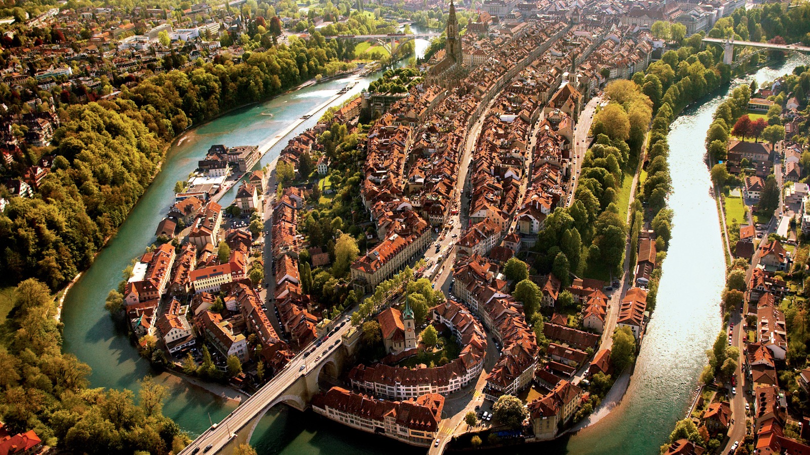 Only Geography Wizard Can Name All Cities From Bird's-E… Quiz Aerial view of Bern, Switzerland