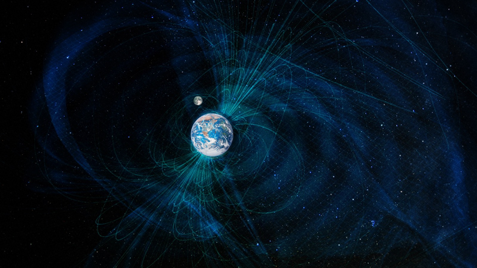 Earth magnetic fields, elements of this image furnished by NASA.