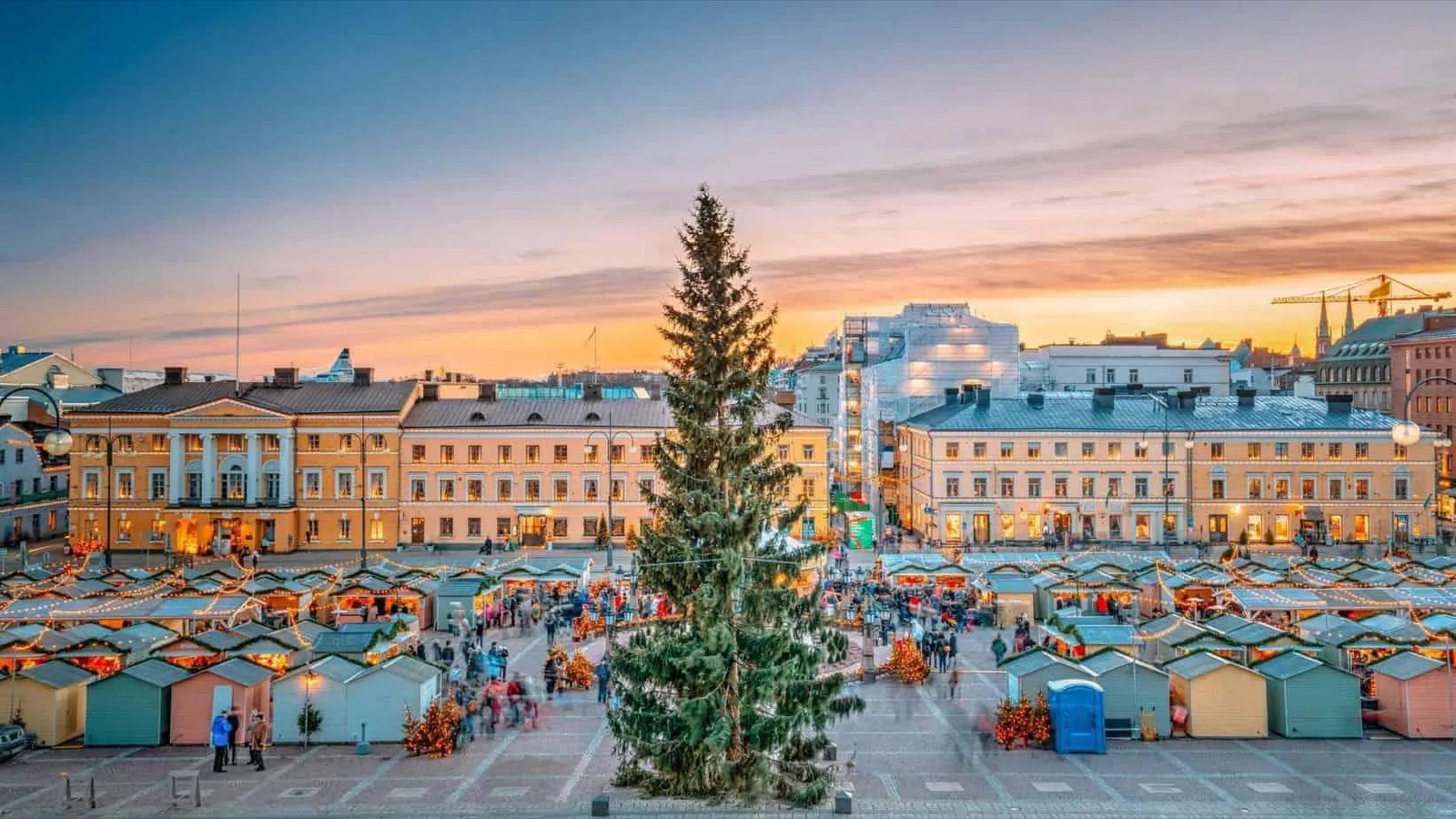 Christmas market in city, Helsinki, Finland
