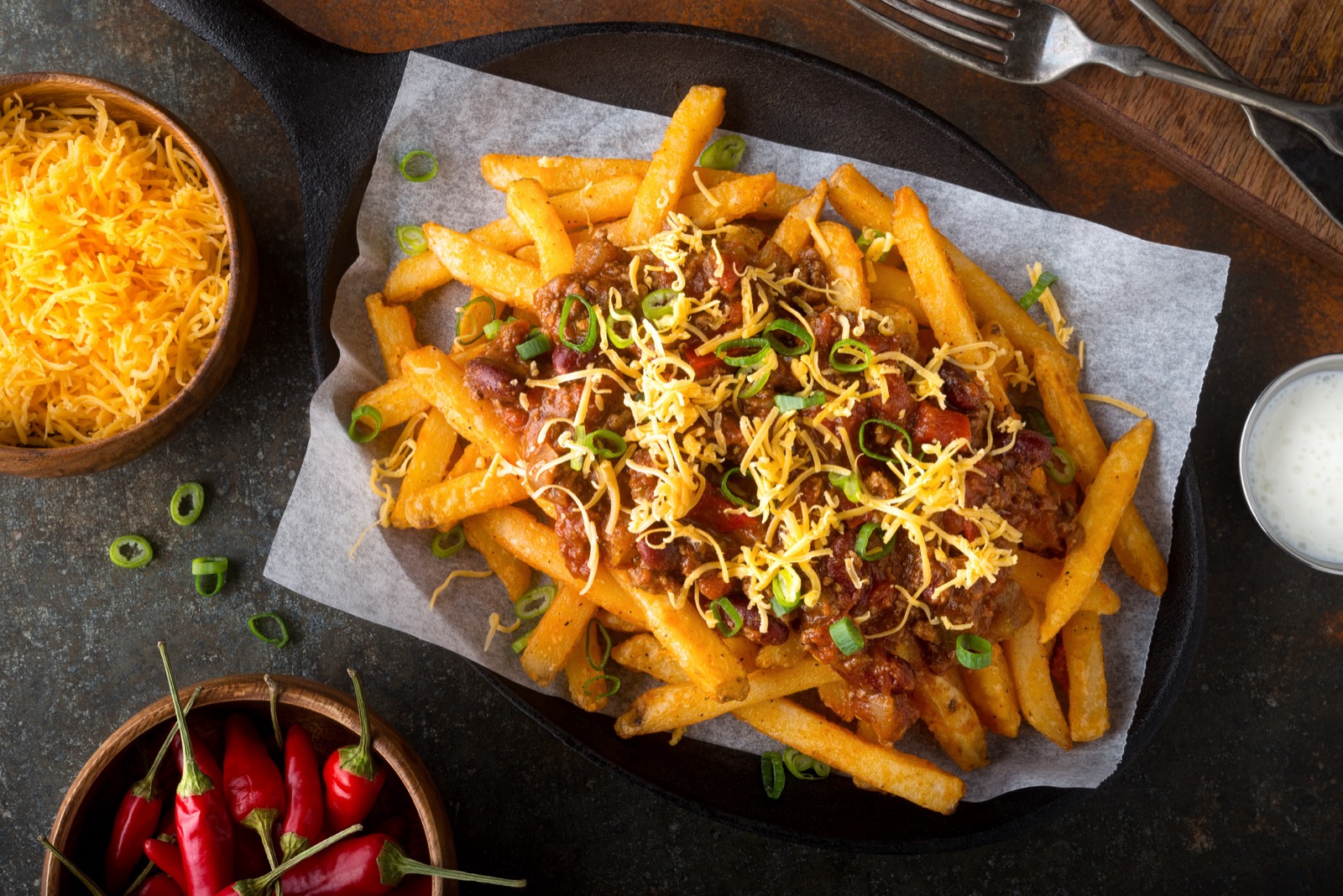 New Year's Eve Dinner Quiz Loaded fries