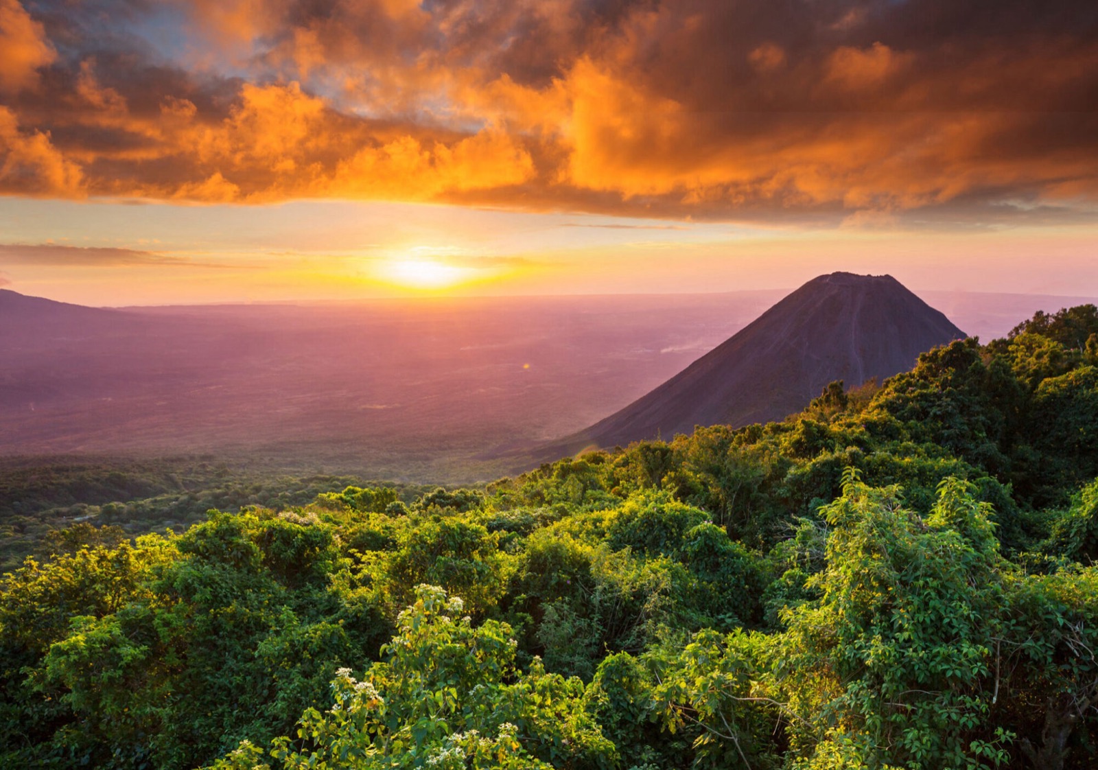 North American Countries Quiz Cerro Verde National Park in El Salvador at sunset