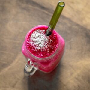 Pink Valentine's Day Quiz Dragonfruit smoothie