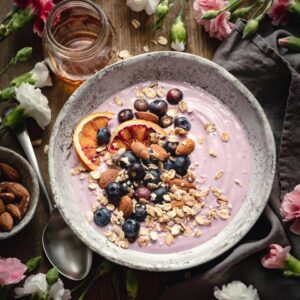 Pink Valentine's Day Quiz Pink yogurt bowl