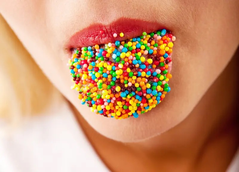 Colorful tongue taste