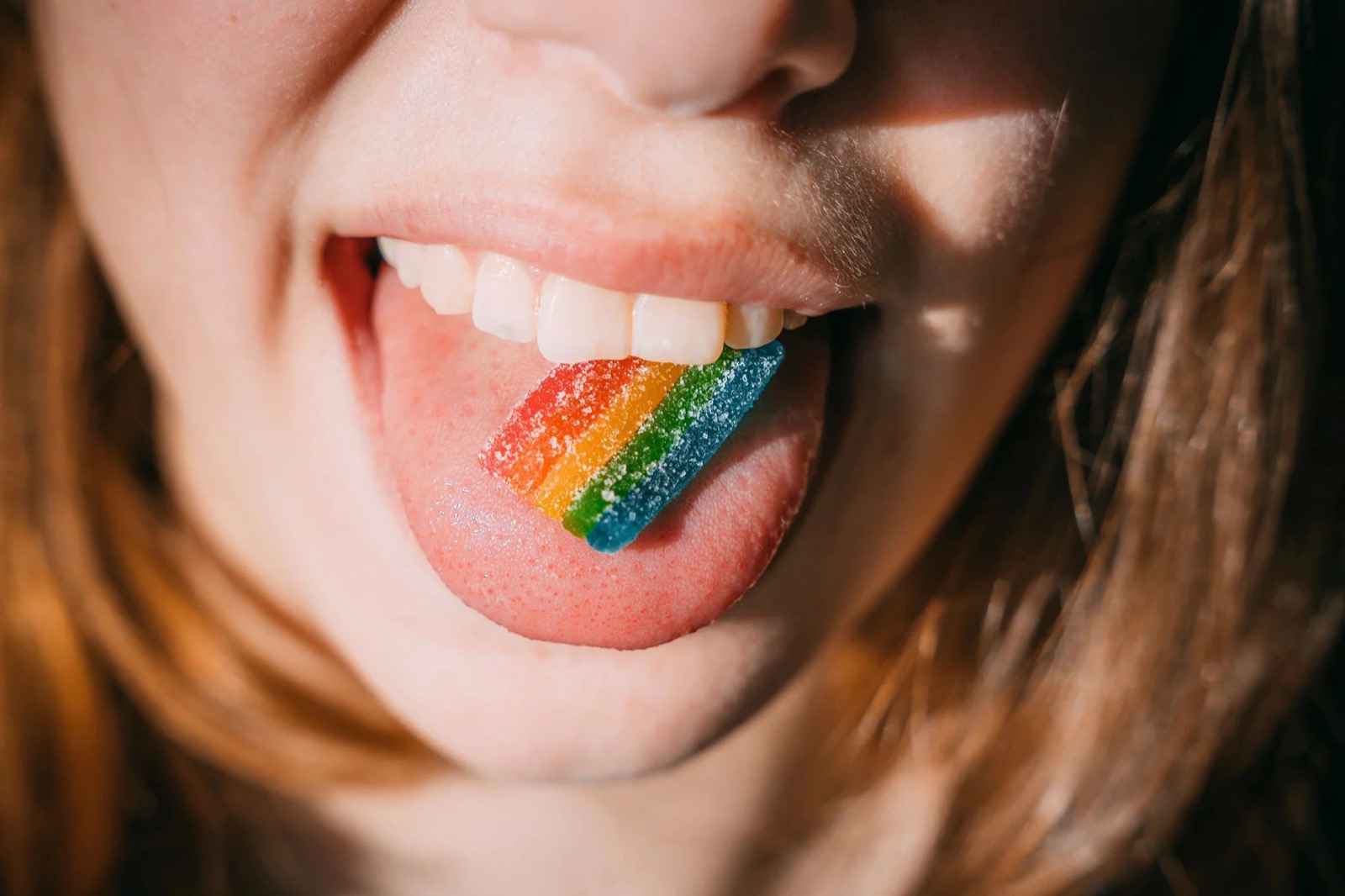 Rainbow tongue sour candy