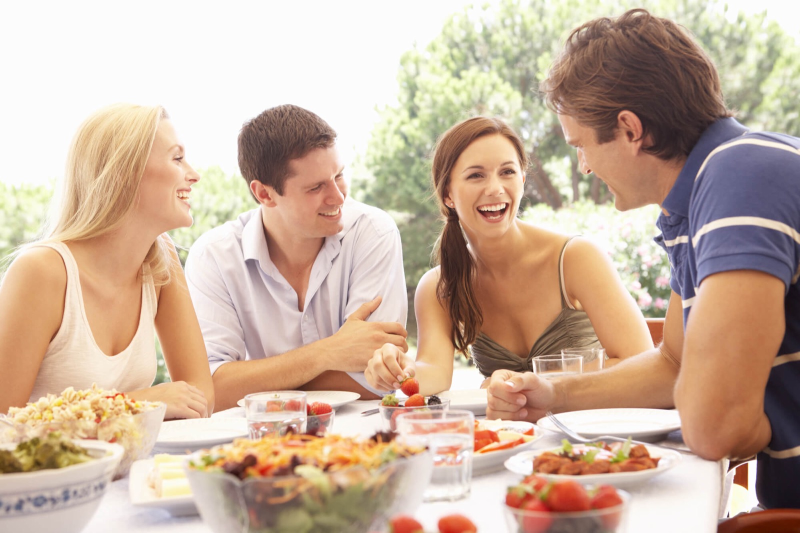 Friends eating dining