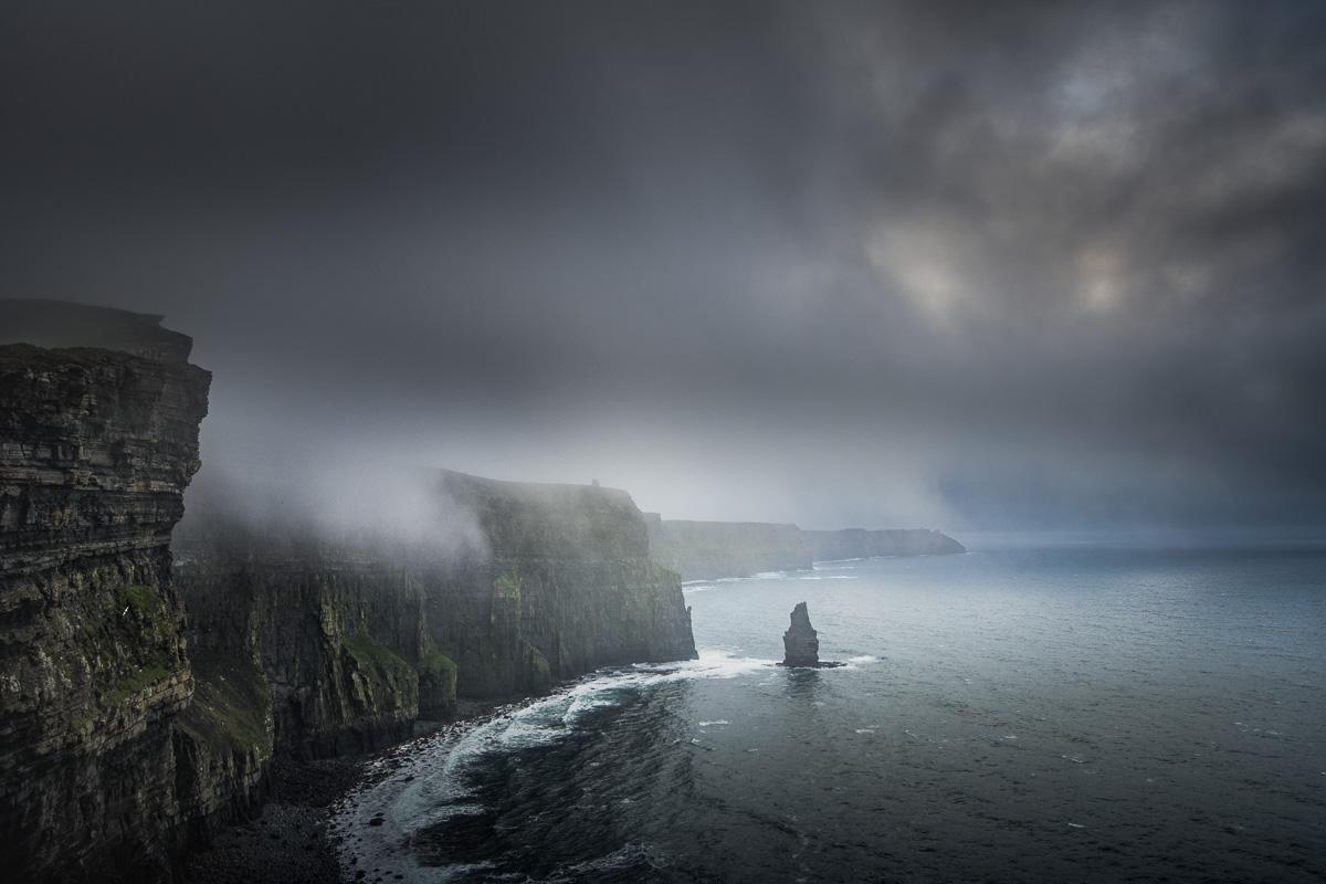 Misty Cliffs of Moher fog, Ireland