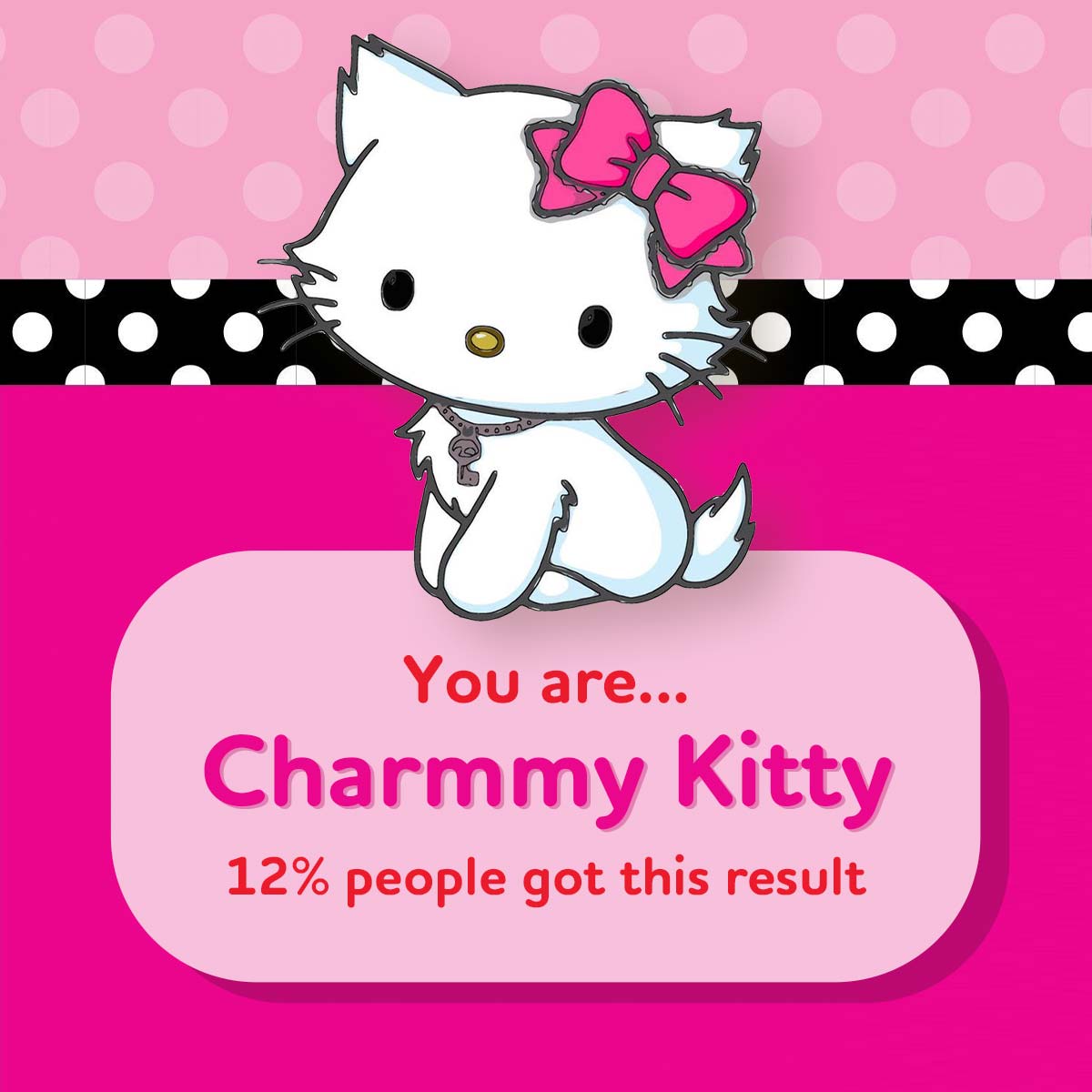 You got: Charmmy Kitty! Which Hello Kitty Character Are You? 🎀