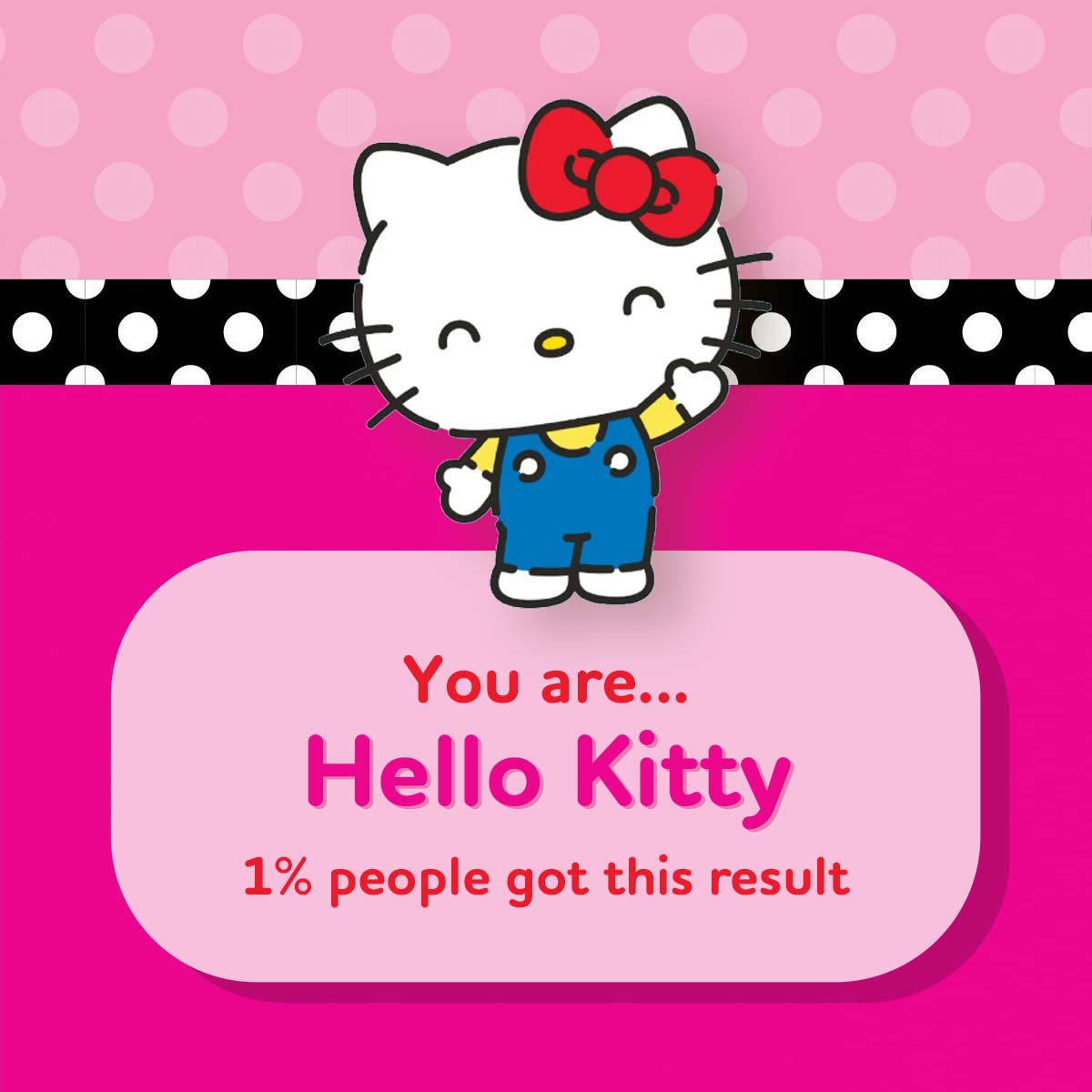 You got: Hello Kitty! Which Hello Kitty Character Are You? 🎀