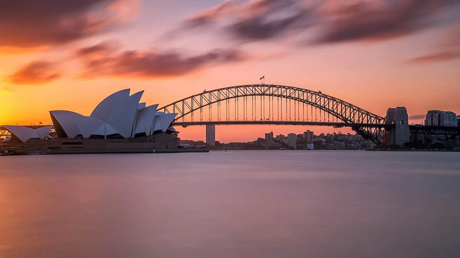 Cities At Sunset Quiz Sunset at Sydney Harbour Bridge, Australia