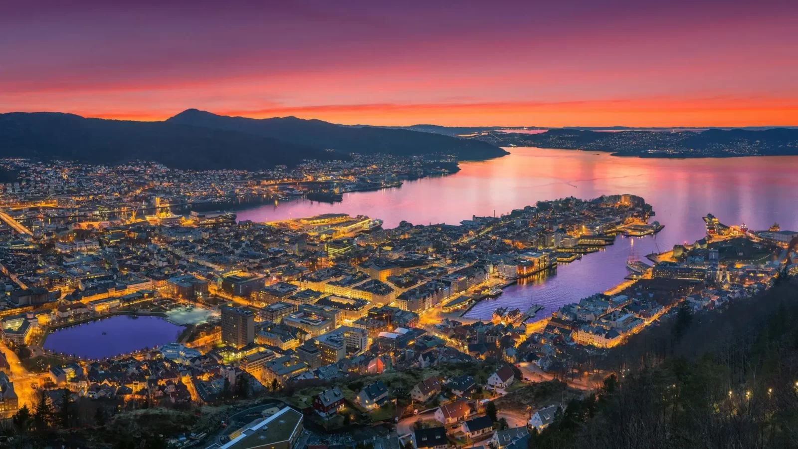 Cities At Sunset Quiz Sunset at Bergen, Norway