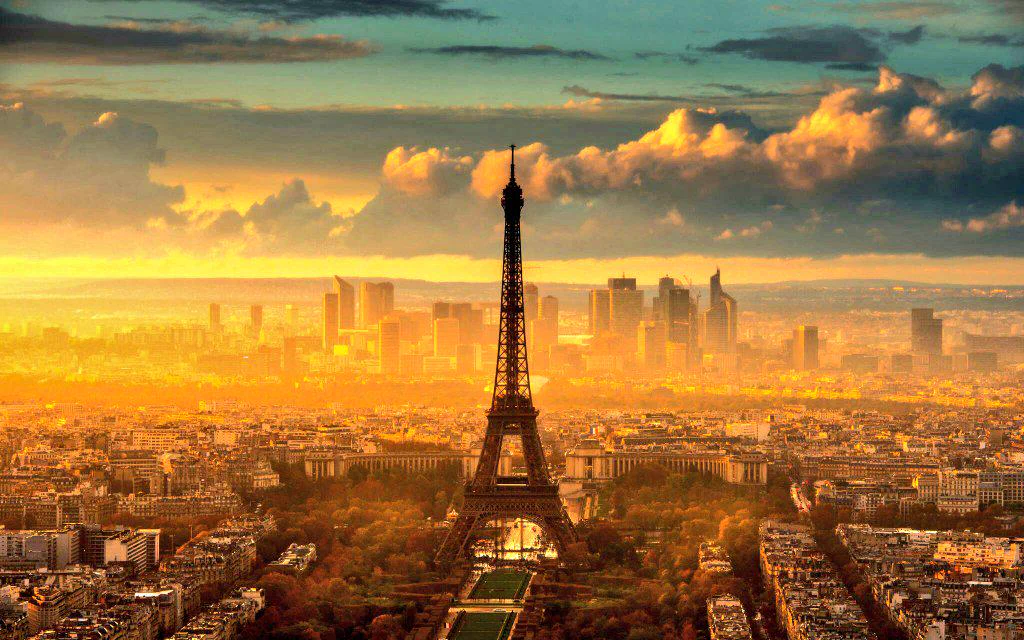 Sunset at Eiffel Tower, Paris, France
