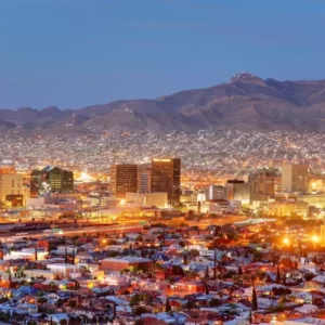 Cities At Sunset Quiz Chihuahuan Desert near El Paso, Texas, USA