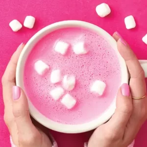 Rainbow Drinks Color Quiz Pink hot chocolate