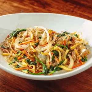 KPop Group-Seoul Travel Quiz Japchae (glass noodles stir fry)