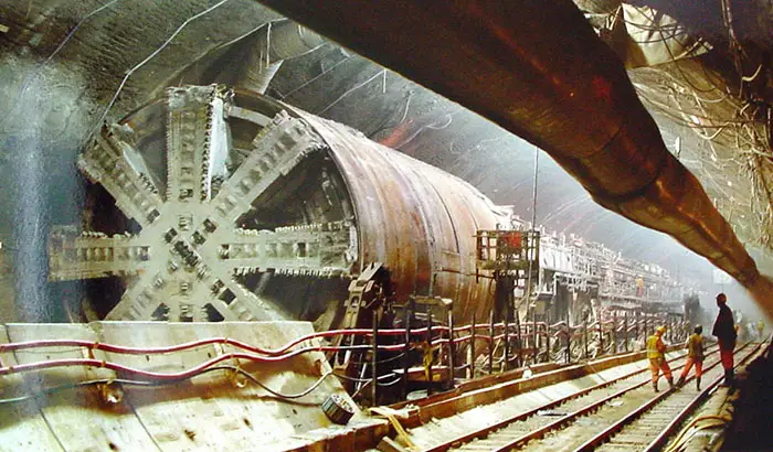 Channel Tunnel under construction