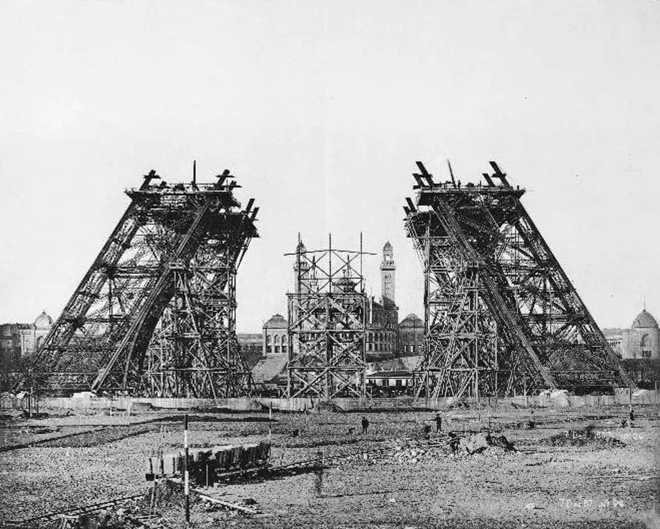 Eiffel Tower under construction
