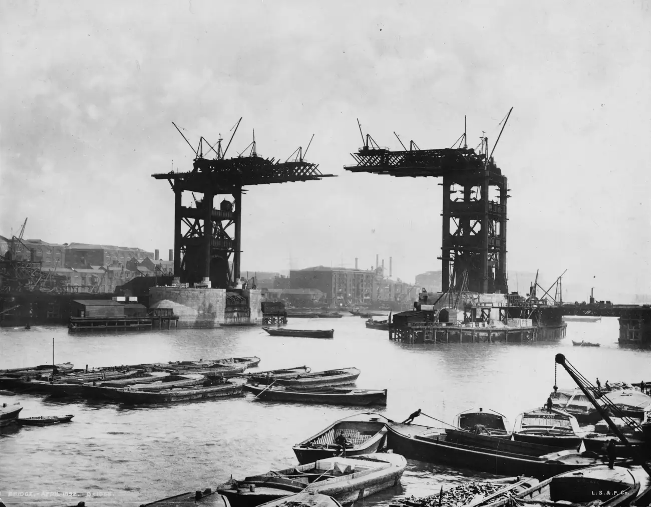 Tower Bridge under construction