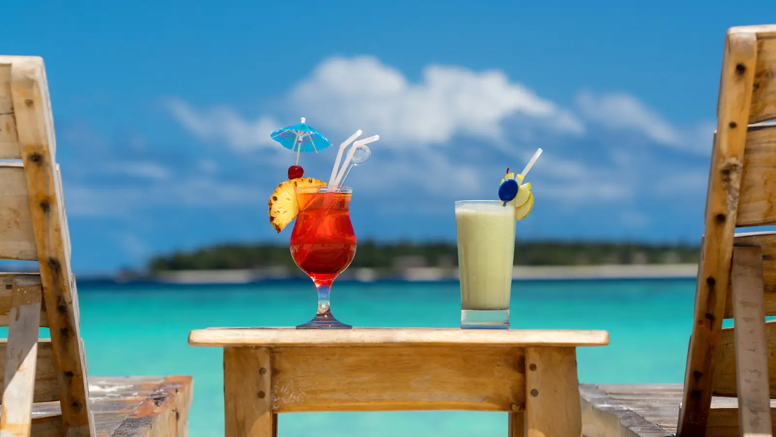 Tropical beach cocktails