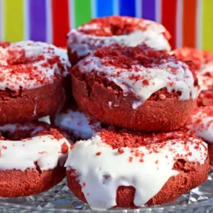 Enjoy Rainbow Breakfast & I'll Guess Age Food Quiz Red velvet doughnut