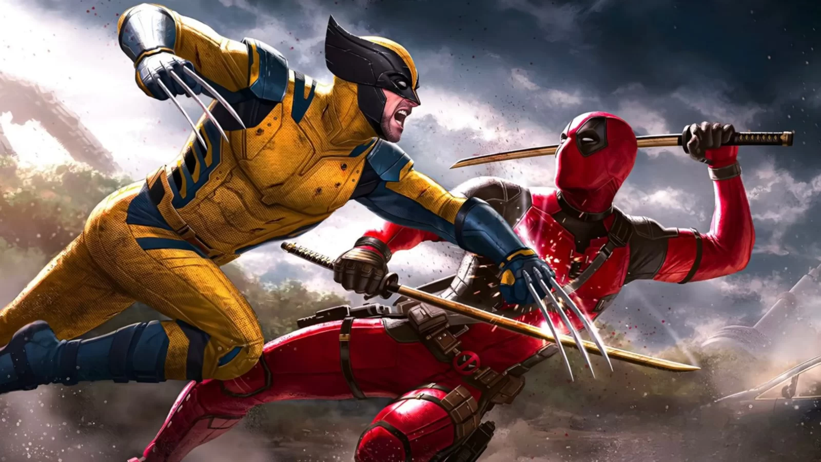 Deadpool & Wolverine fighting