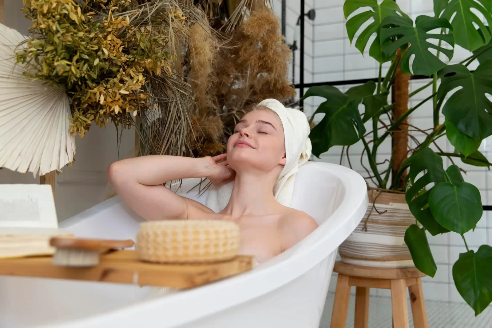 Relaxing bubble bath