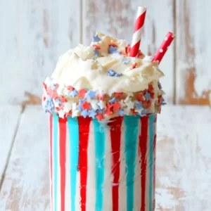 Enjoy Rainbow Breakfast & I'll Guess Age Food Quiz Fourth of July milkshake