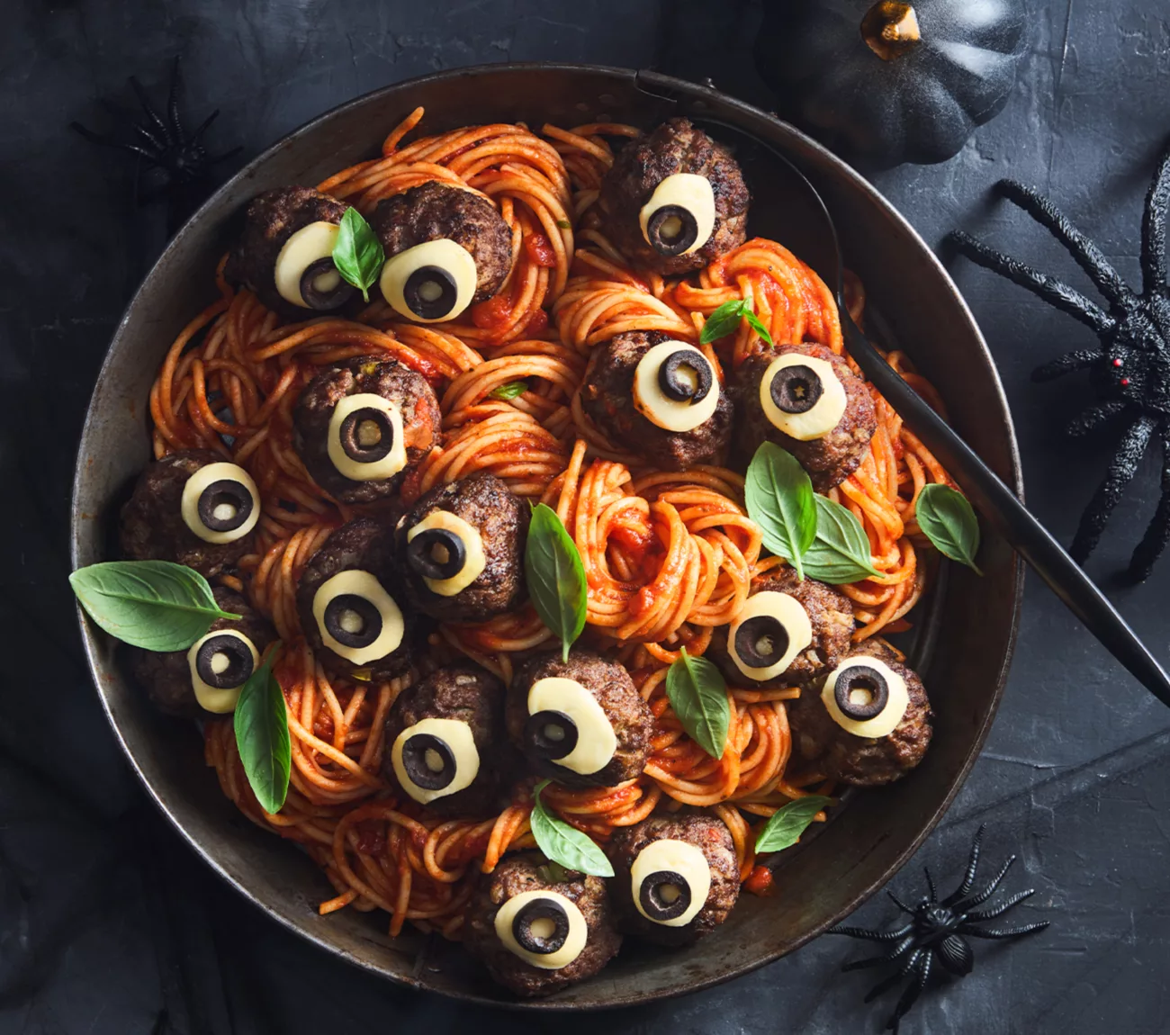 Which Spooky Family Do You Belong In? Quiz Spaghetti with eyeball meatballs