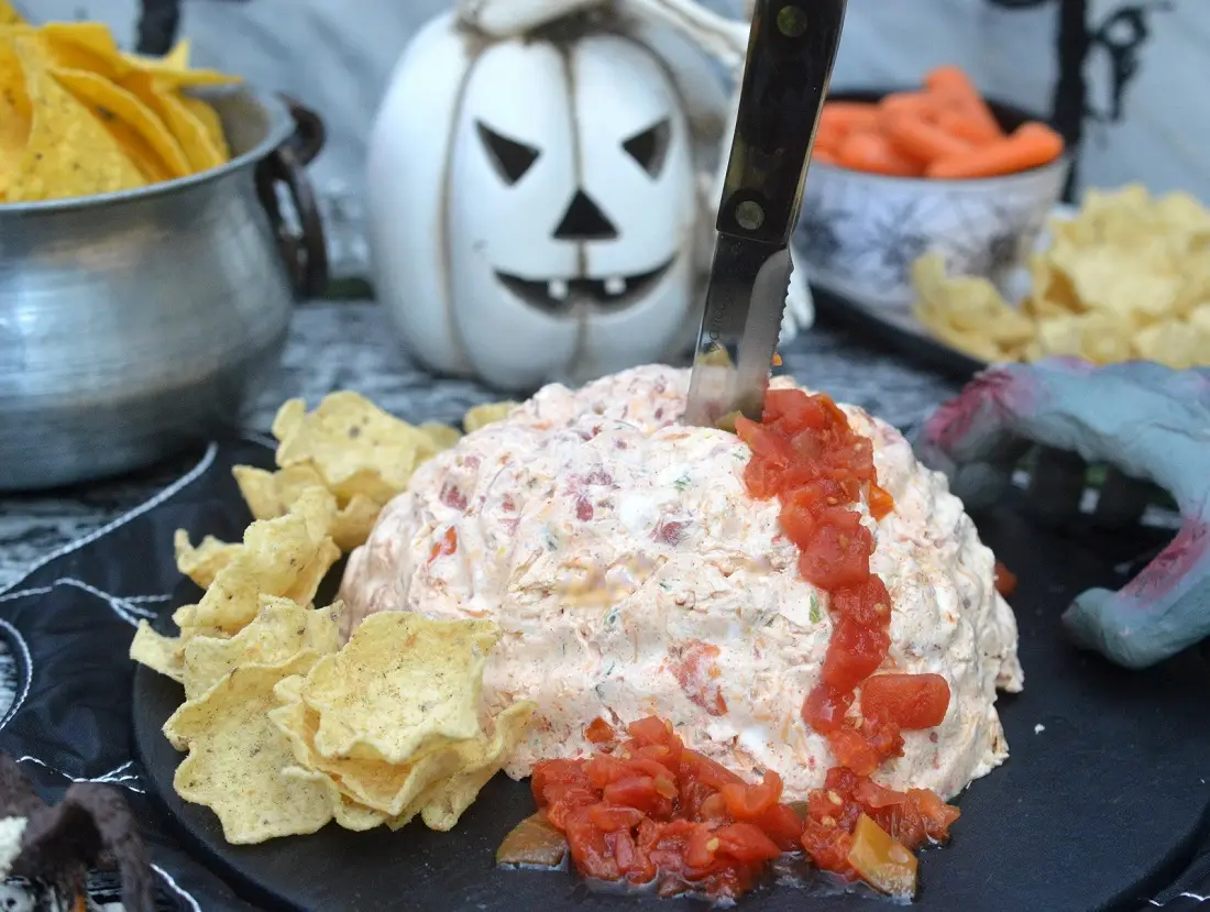 Eat Halloween Snacks to Reveal Your Horror Movie Fate Quiz Mexican Halloween brain dip