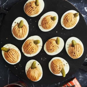 Eat Halloween Snacks To Reveal Your Horror Movie Fate Quiz Pumpkin deviled eggs