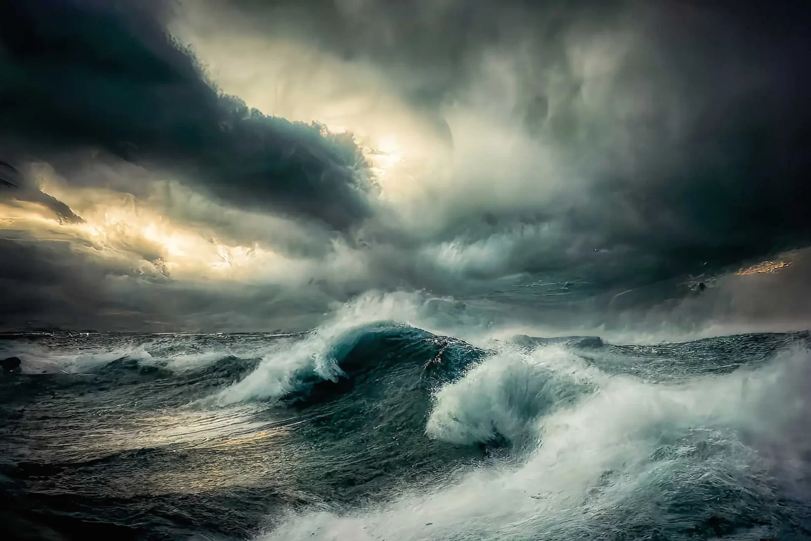 Stormy sea ocean waves
