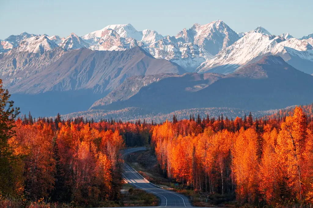 Denali National Park at autumn, mountains landscape, nature, Alaska, United States