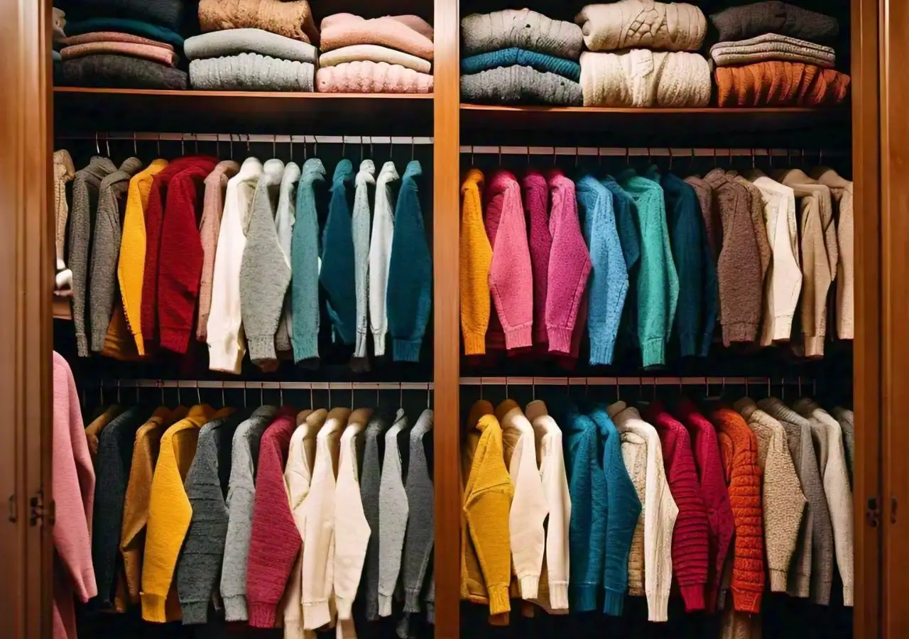 Closet full of sweaters