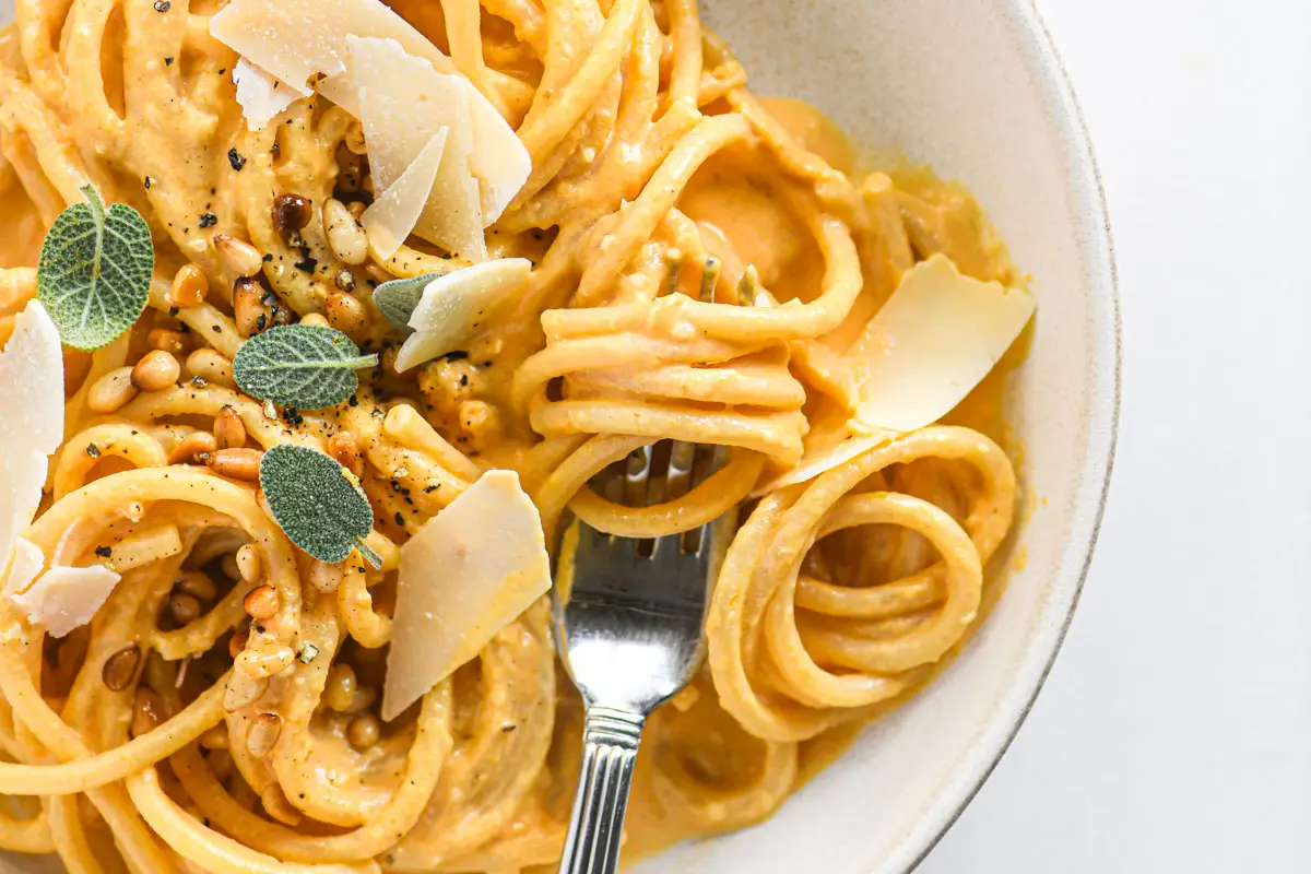 World Pasta Day Quiz Pumpkin alfredo pasta