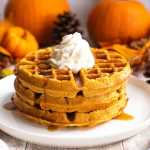 Cozy Fall Day Quiz Waffles with whipped cream
