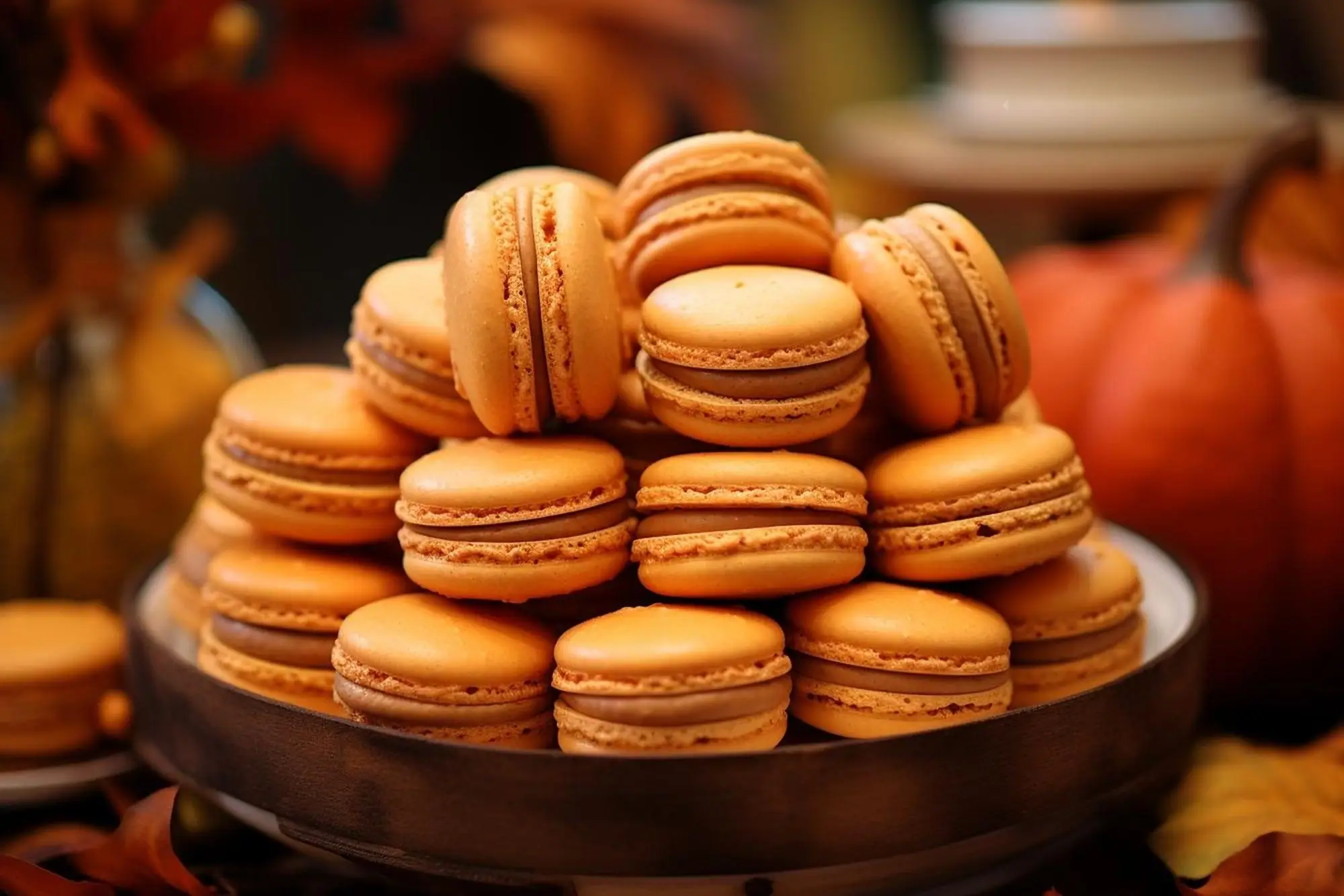 Pumpkin macarons