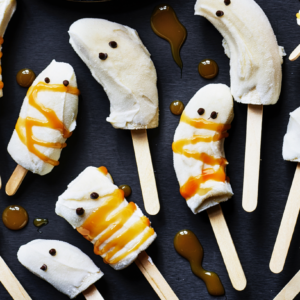 Eat Halloween Snacks To Reveal Your Horror Movie Fate Quiz Banana ghost pops