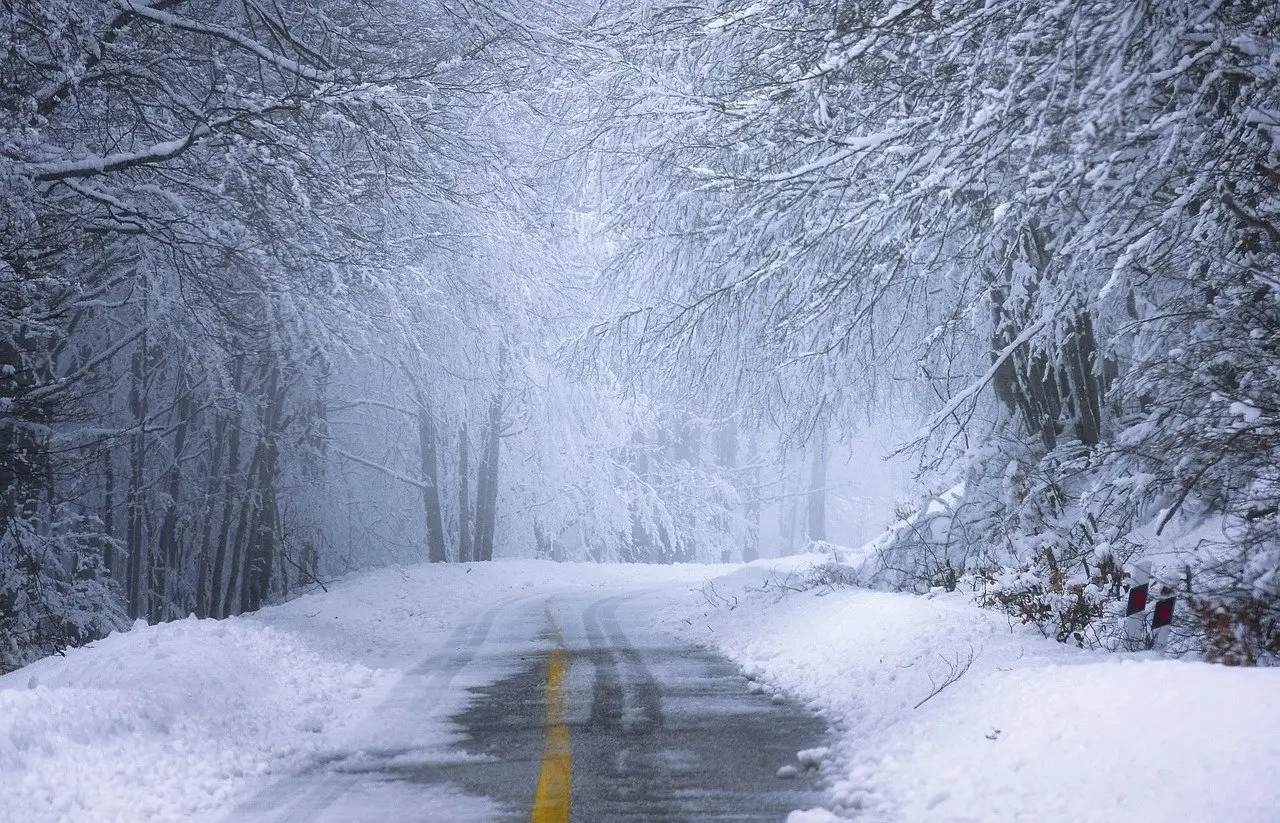 Winter Facts Quiz Snowy road