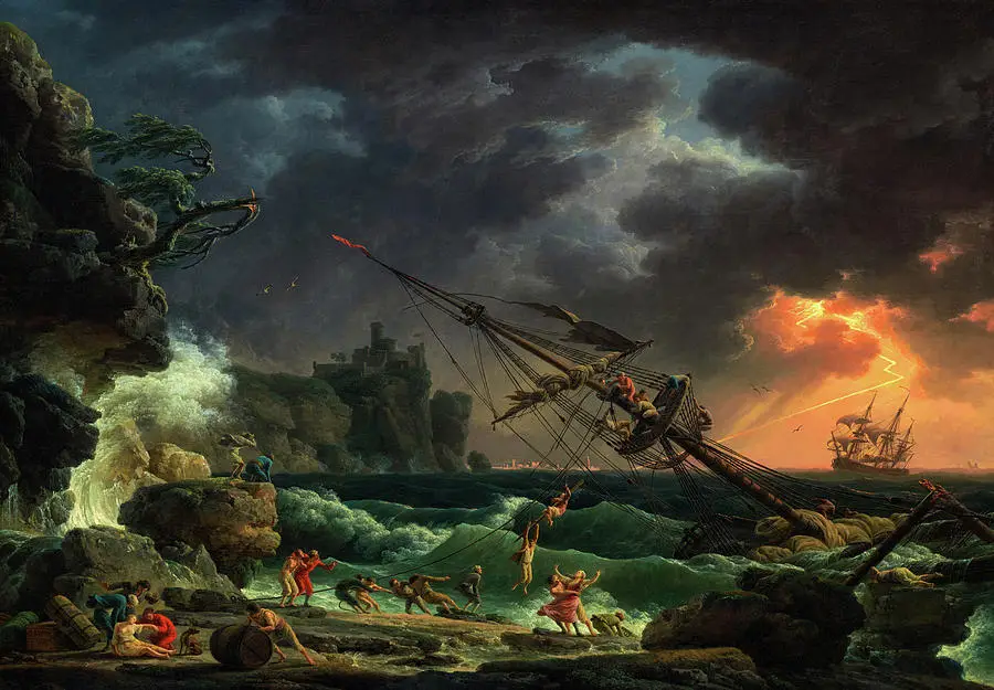 What Art Movement Are You? Quiz A Shipwreck in Stormy Seas painting by Claude Joseph Vernet