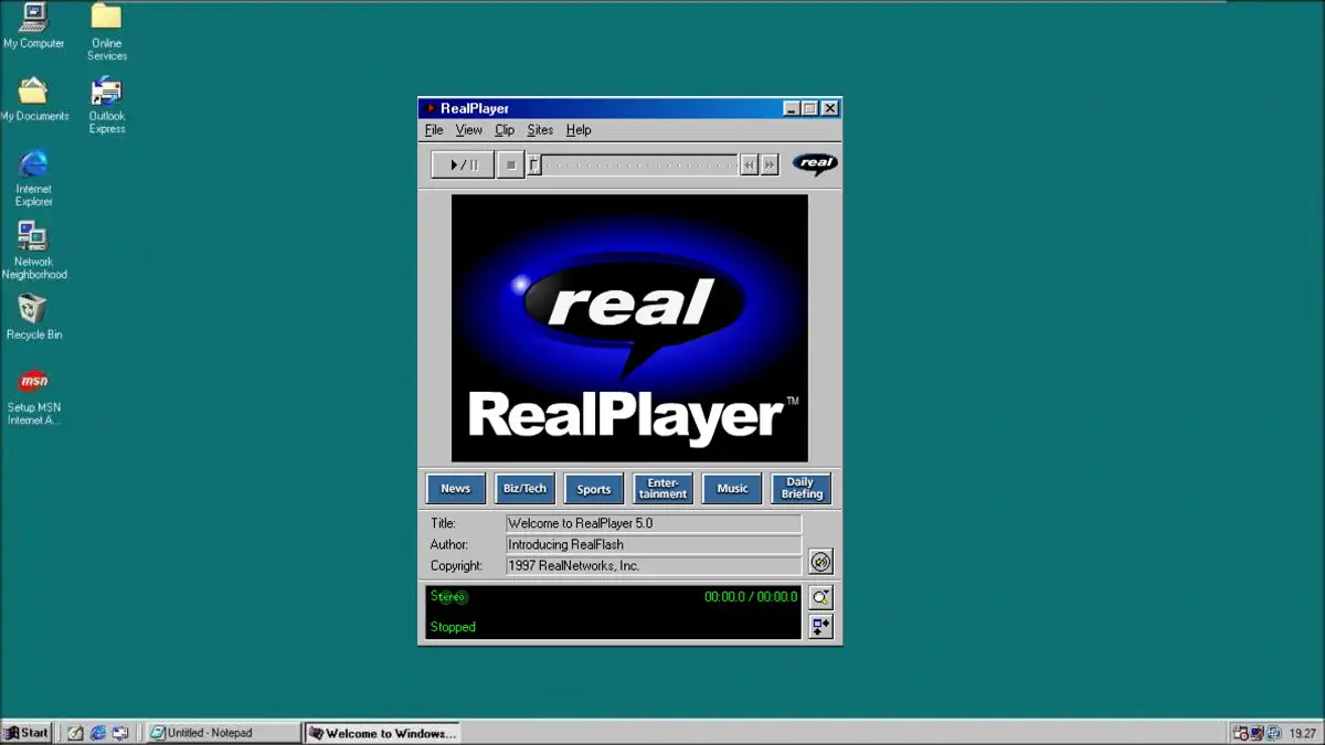 90s Internet Quiz RealPlayer