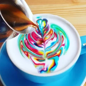 Rainbow Drinks Color Quiz Colored latte art
