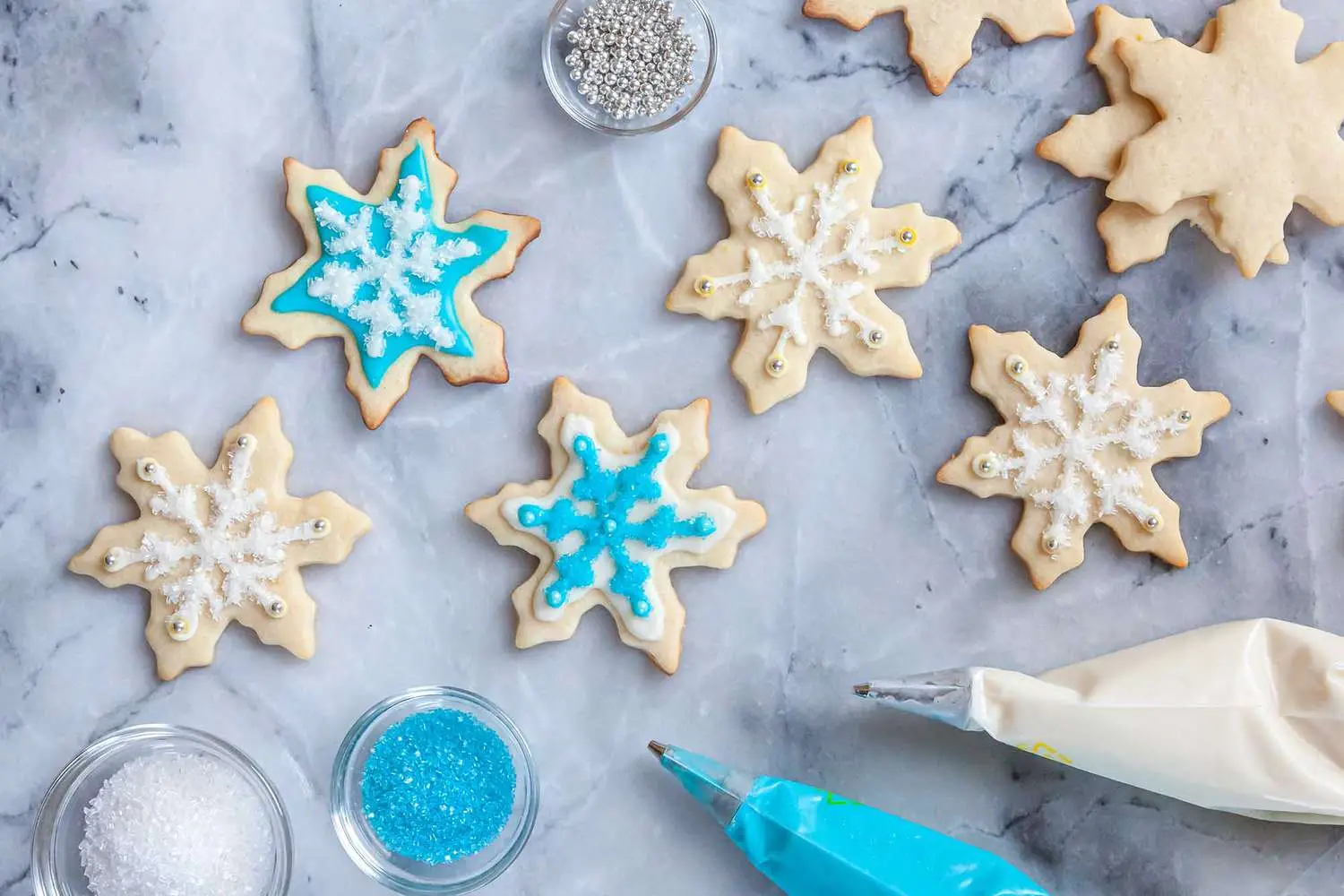 Blue Food Personality Quiz Snowflake cookies