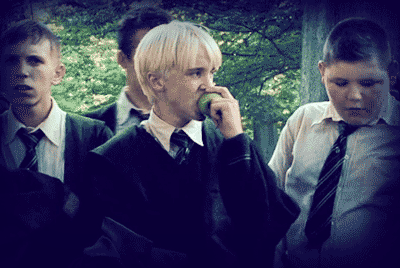 Which Apple Metaphor Are You? Quiz Draco Malfoy eating apple gif