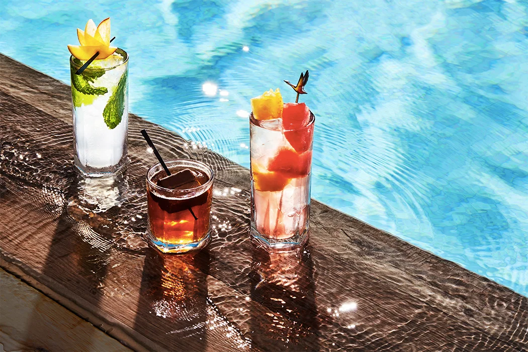 Summer poolside drinks cocktails