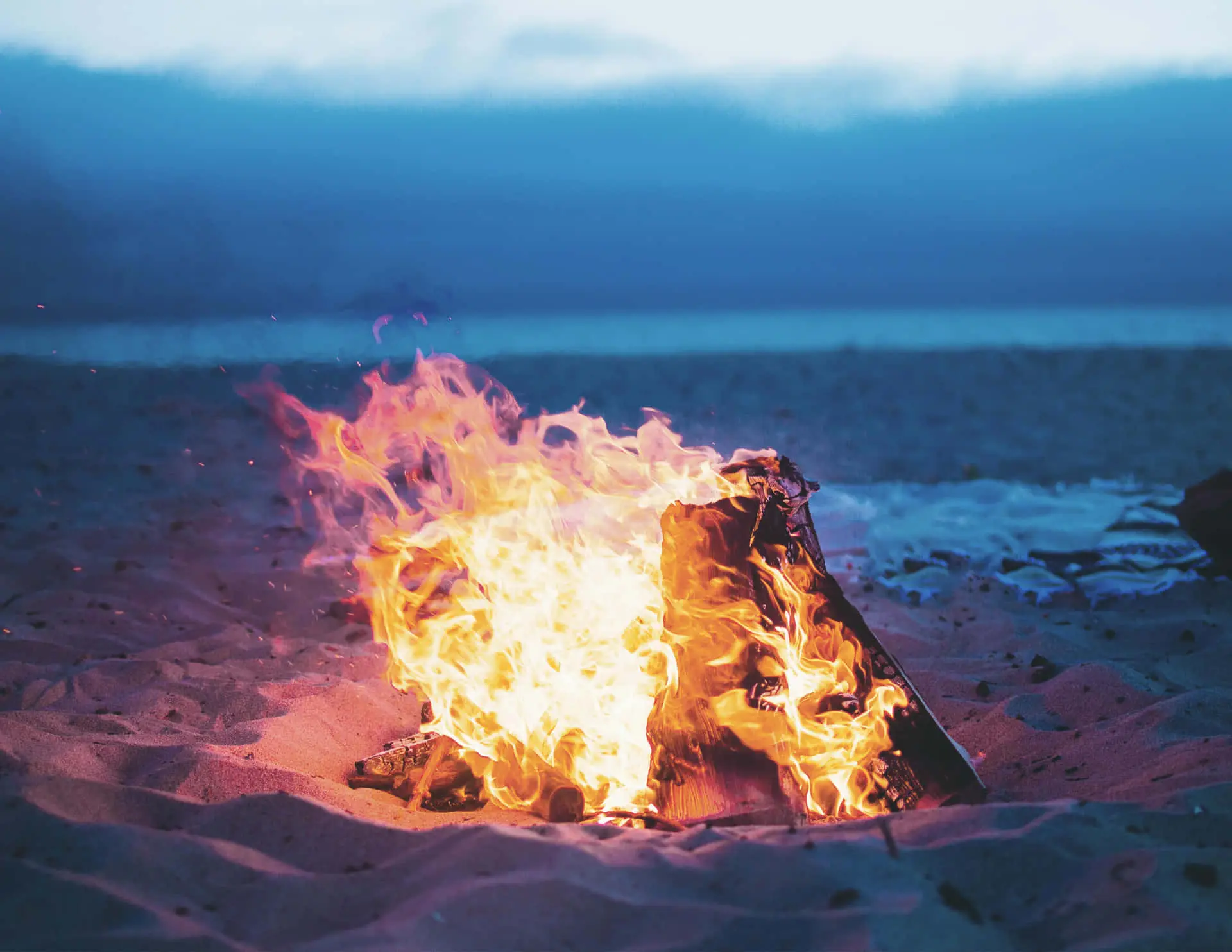 Beach campfire