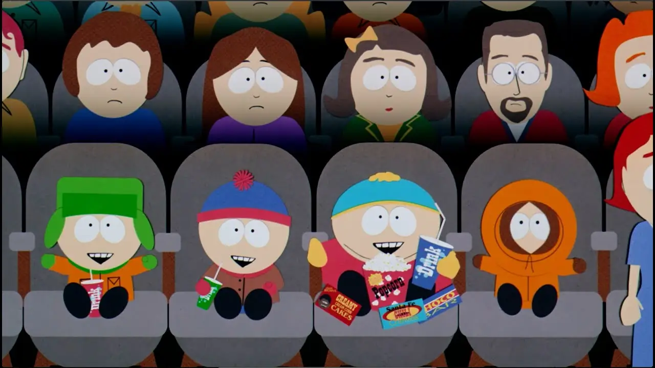 South Park Bigger, Longer & Uncut children watching movie in cinema