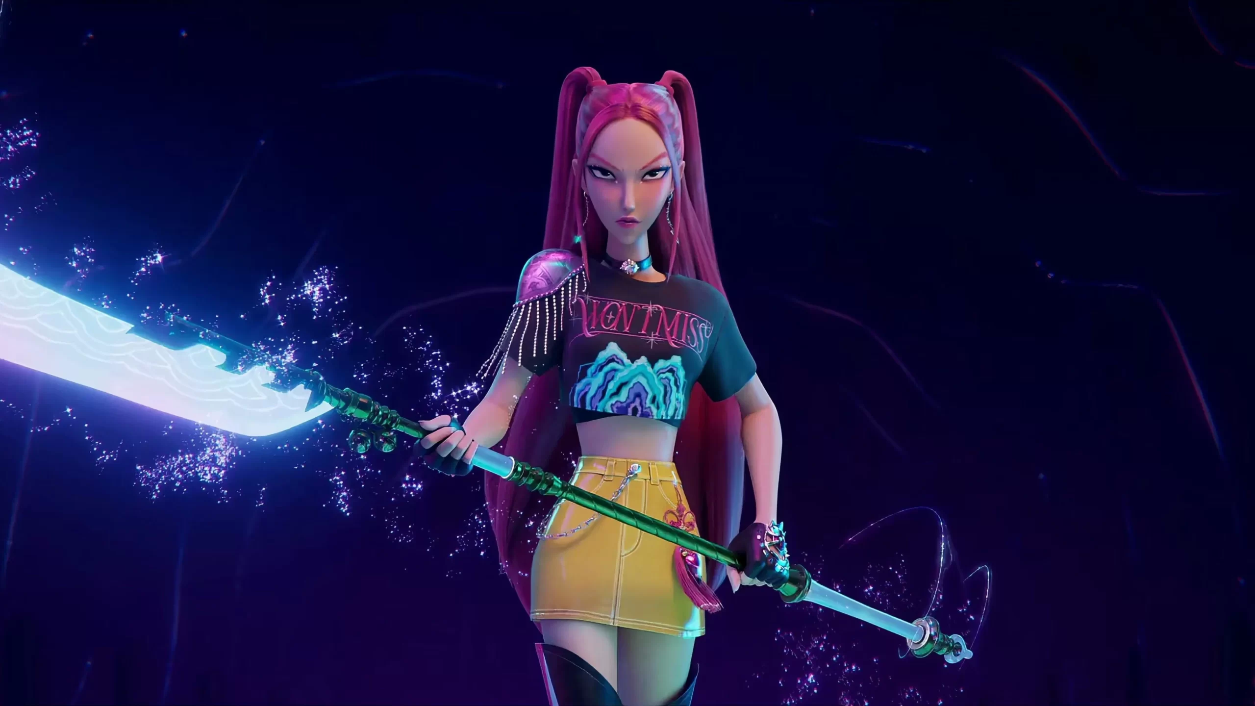 KPop Demon Hunters Mira holding weapon