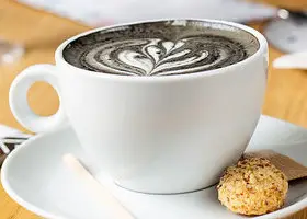 Black Food Halloween Quiz Charcoal cappuccino